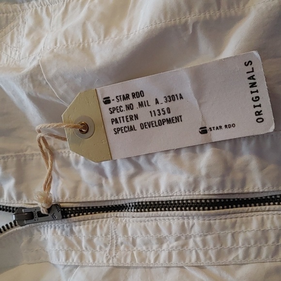 NEW Women's G-Star Raw Originals 3301 White Denim Biker Utility Jacket - Picture 6 of 14